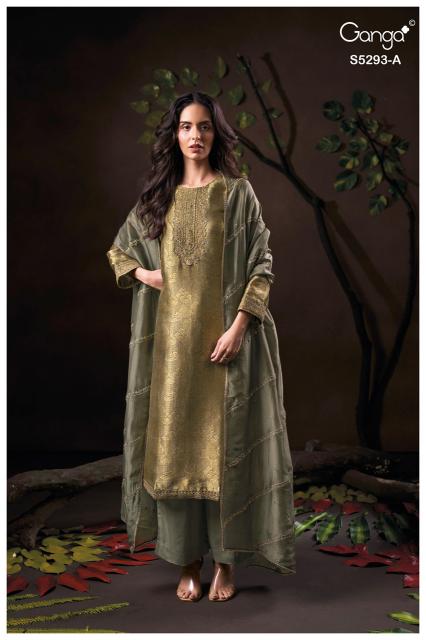 Ganga sairya 5293 chanderi dress material wholesale delhi